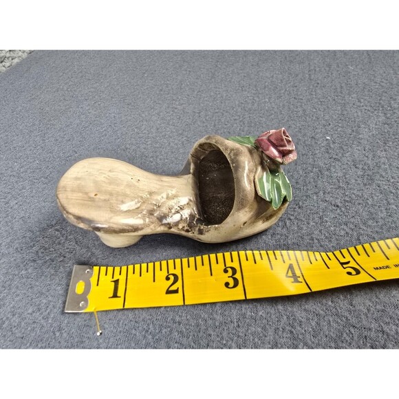 Vintage Nuova Capodimonte Flower Shoe Heel Slipper Sandal Porcelain Italy Small - Picture 4 of 11